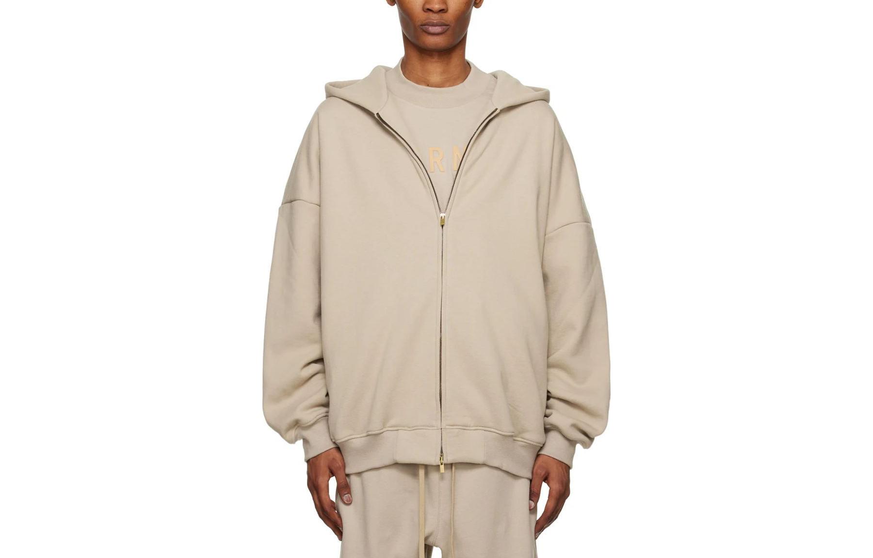 FOG SS23 Eternal Cotton Fleece Hoodie Dusty Beige Zip-Up Jacket FOG-SS23-737