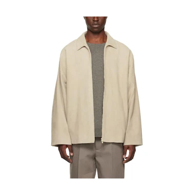 FOG SS23 Eternal Leather Suede Jacket Dusty Beige Long Sleeve Jacket FOG-SS23-823