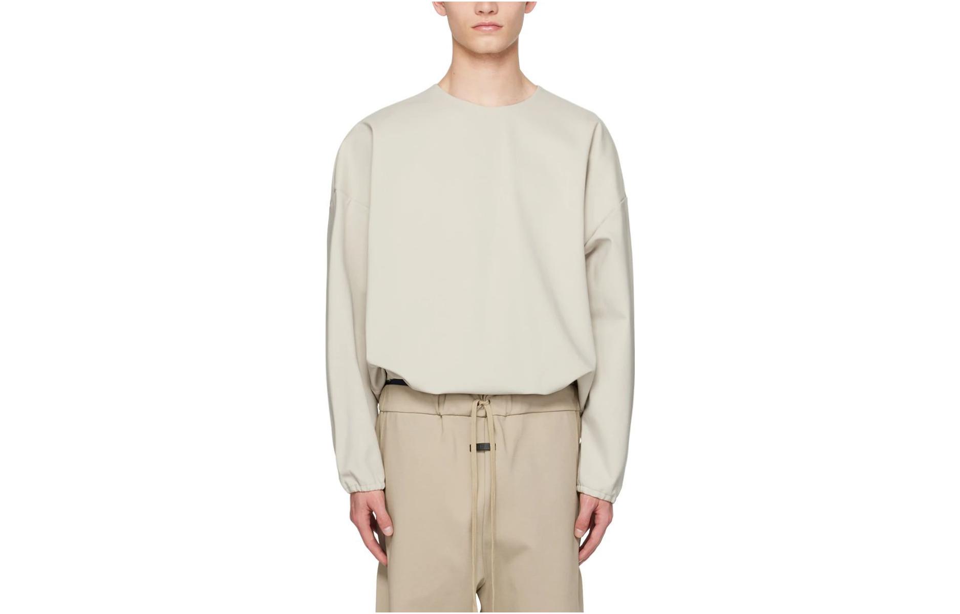 FOG SS23 Eternal Stretch Viscose Jersey Crewneck Sweatshirt Cement Gray Men FOG-SS23-735