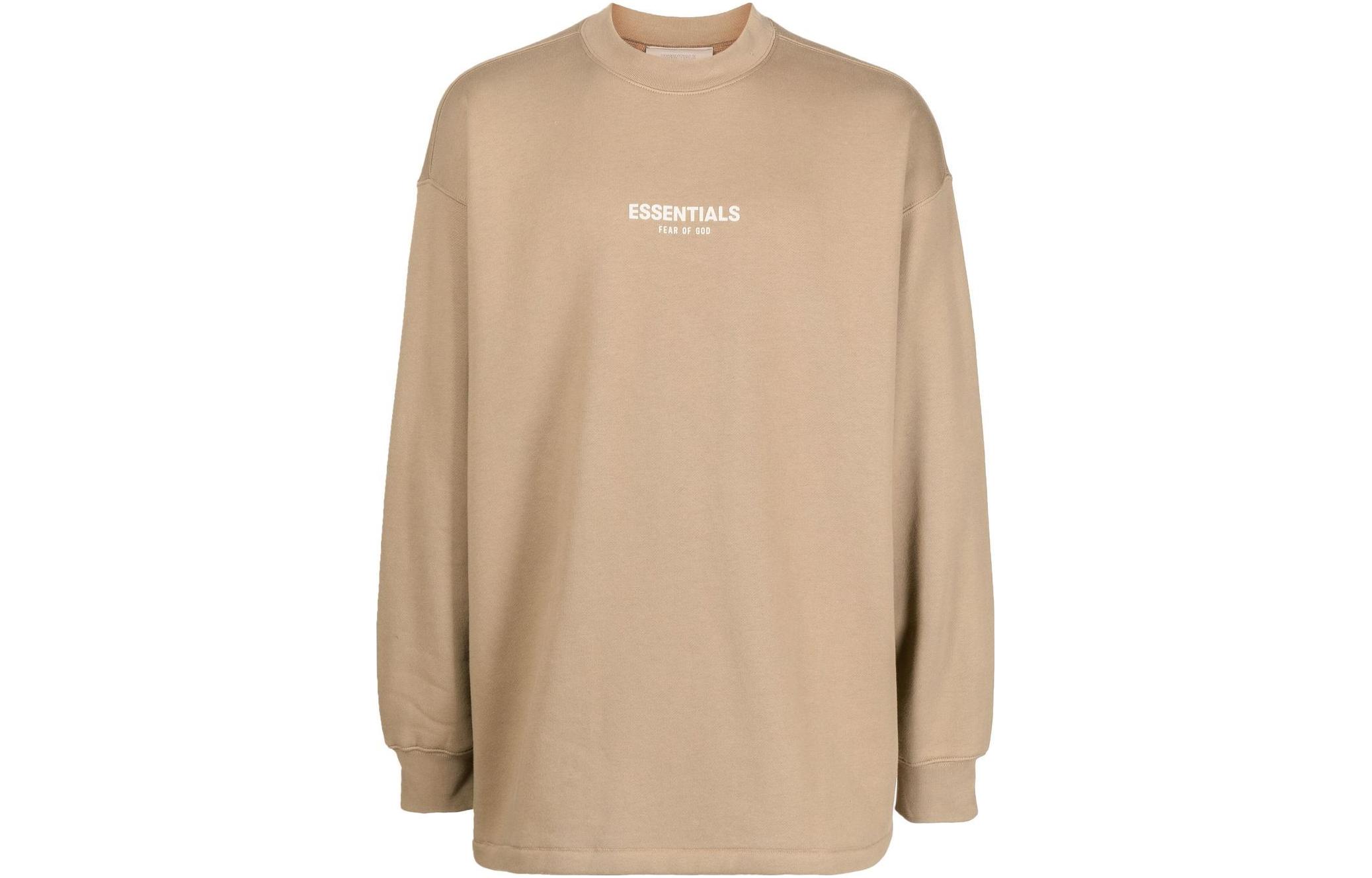 Fear of God SS23 Logo Print Heavyweight Crewneck Sweatshirt Caramel Brown Mens 192BT212075F