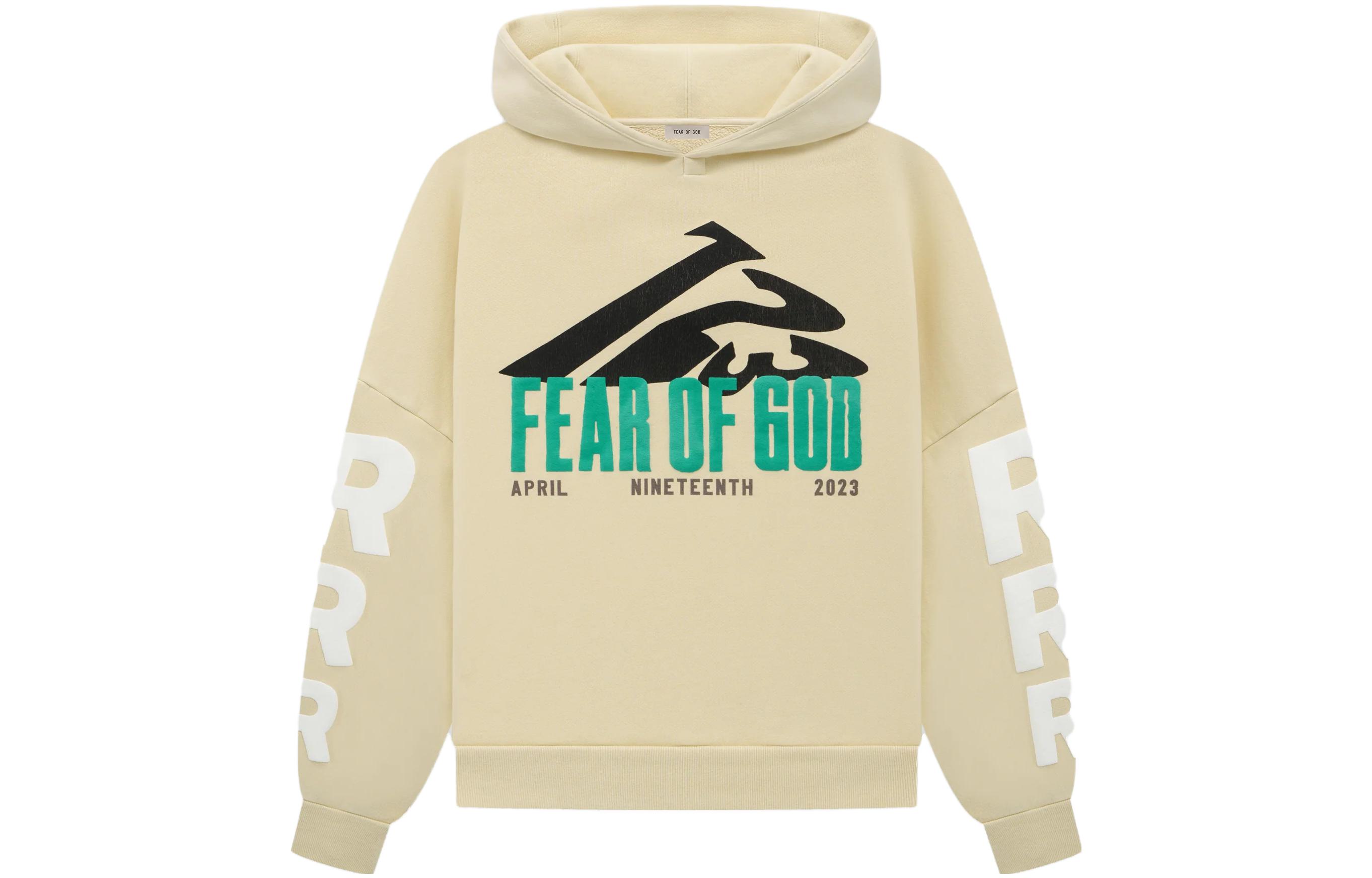 FOG SS23 Mountain Hoodie Cream Unisex - Cream Mountain Print Hoodie FOG123-17-107-1