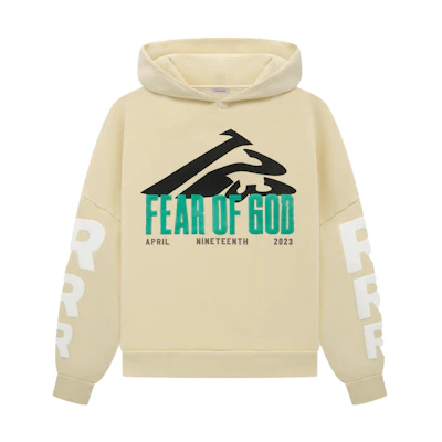 FOG SS23 Mountain Hoodie Cream Unisex - Cream Mountain Print Hoodie FOG123-17-107-1