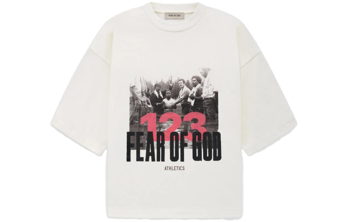FOG SS23 Stop Running White Hoodie Unisex Character Slogan Print FOG123-24-100-1