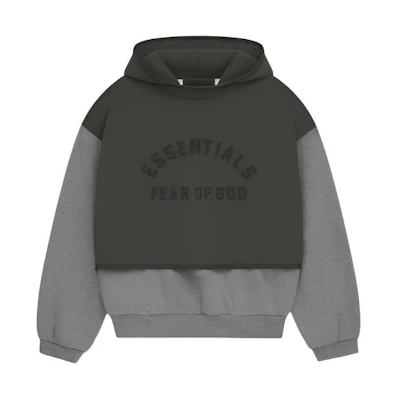 FOG SS24 Colorblock Nylon Fleece Hoodie Dk Wheat/Grey/Black 202SP244323F