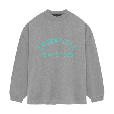 FOG SS24 Dark Heather Oatmeal Longsleeve Pullover Casual Sweatshirt 125SP242013F