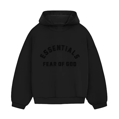 FOG SS24 Drop 2 Nylon Fleece Hoodie Jet Black Heavyweight Pullover 202SP244314F