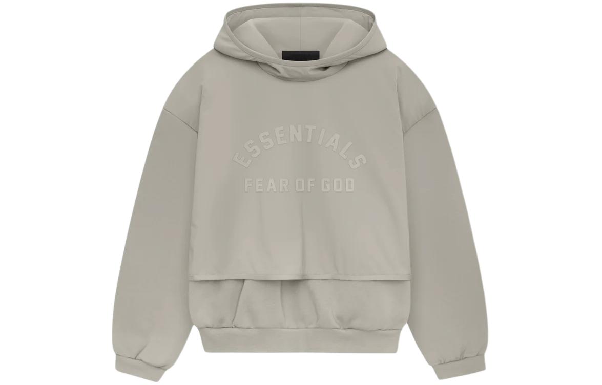 FOG SS24 Drop 2 Nylon Fleece Hoodie Seal Gray - Heavyweight Pullover Mens 202SP244325F