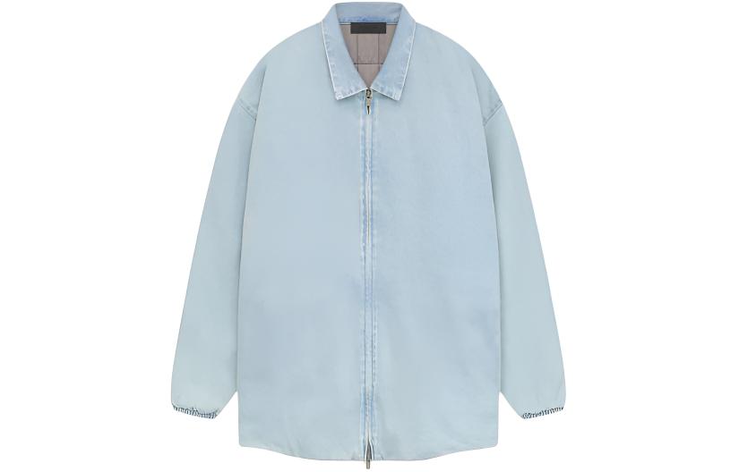 FOG SS24 Light Wash Denim Zip-Up Hoodie Jacket Heavyweight Menswear 202SP244590F