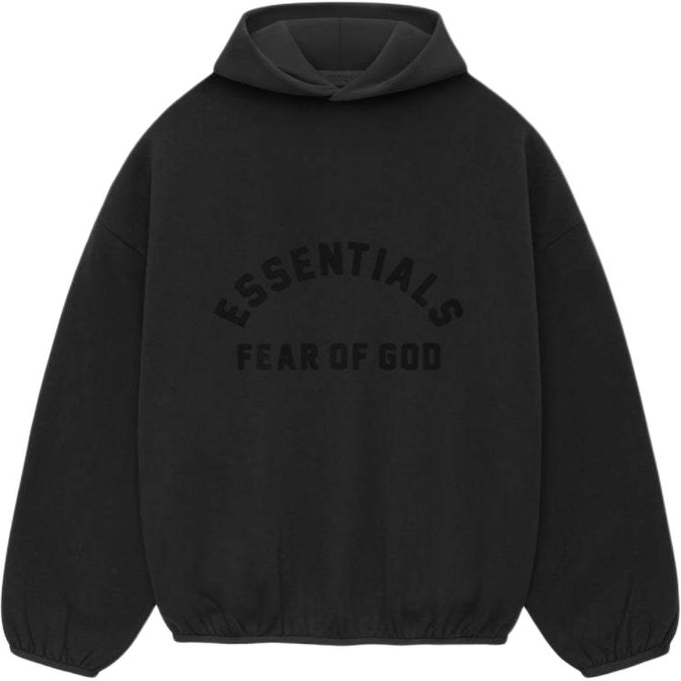 FOG SS24 Nylon Fleece Hoodie Black Pullover Letter Print Hoodie 202SU244310F