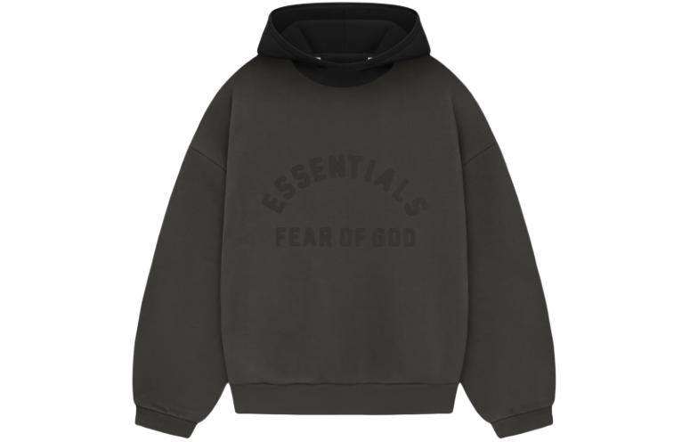 FOG SS24 Nylon Fleece Hoodie Colorblock Ink/Jet Black Heavyweight Pullover 202SP244310F