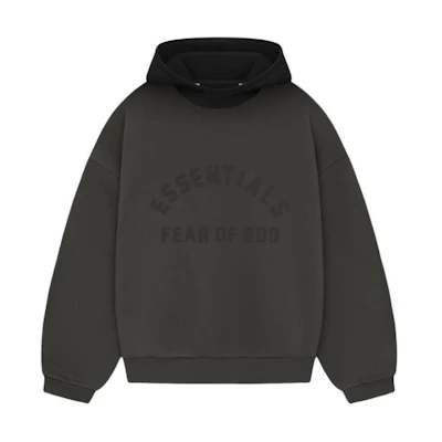 FOG SS24 Nylon Fleece Hoodie Colorblock Ink/Jet Black Heavyweight Pullover 202SP244310F