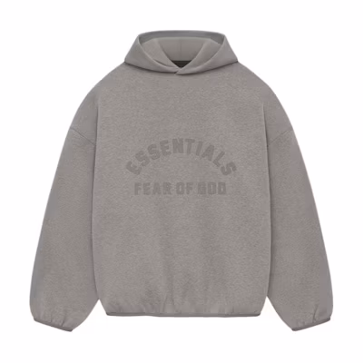 FOG SS24 Nylon Fleece Hoodie Heather Grey Pullover American Style 202SU244311F