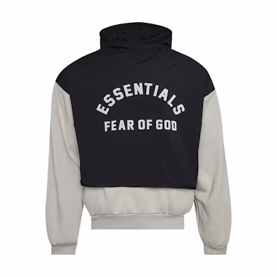 FOG SS24 Nylon Fleece Hoodie Seal/Jet Black Pullover Sweater 202SP244327F