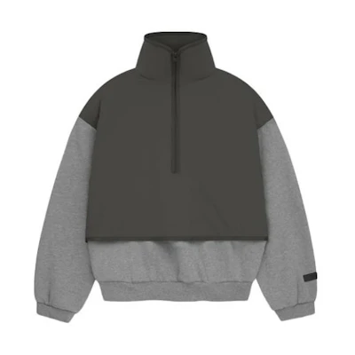 FOG SS24 Nylon Fleece Mockneck Pullover Sweatshirt Deep Oatmeal/Ink 202SP244303F