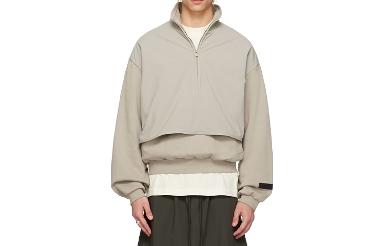 FOG SS24 Nylon Fleece Mockneck Sweatshirt Seal Grey Heavyweight 202SP244307F