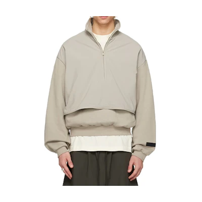 FOG SS24 Nylon Fleece Mockneck Sweatshirt Seal Grey Heavyweight 202SP244307F