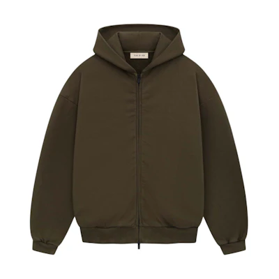 FOG SS24 Season 8 Full Zip Hoodie Olive Unisex Oversized Plain Hoodie FG850-095FLC-311
