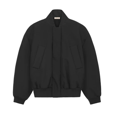 FOG SS24 Season 8 Heavy Twill Bomber Jacket Black Unisex Flight Coat FG830-320WCT-001