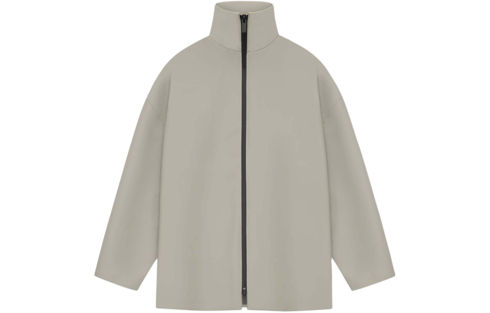 FOG SS24 Season 8 Rubberized High Neck Jacket Paris Sky Unisex Zip-Up FG830-408RUB-039