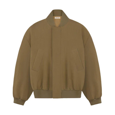 FOG SS24 Season 8 Wool Bomber Jacket Brown Baseball Collar Outerwear FG830-3132WOL-245