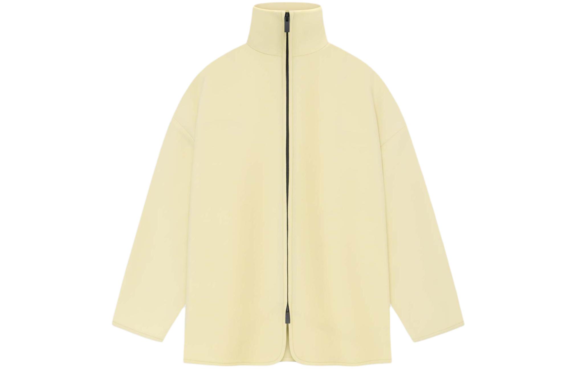 FOG SS24 Wool Gabardine High Neck Jacket Lemon Cream Unisex Zip-Up FG830-073GRB-740
