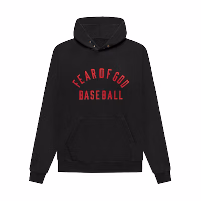 FOG Vintage Black Baseball Hoodie Retro Pullover Sweatshirt FG50-078FLC-010