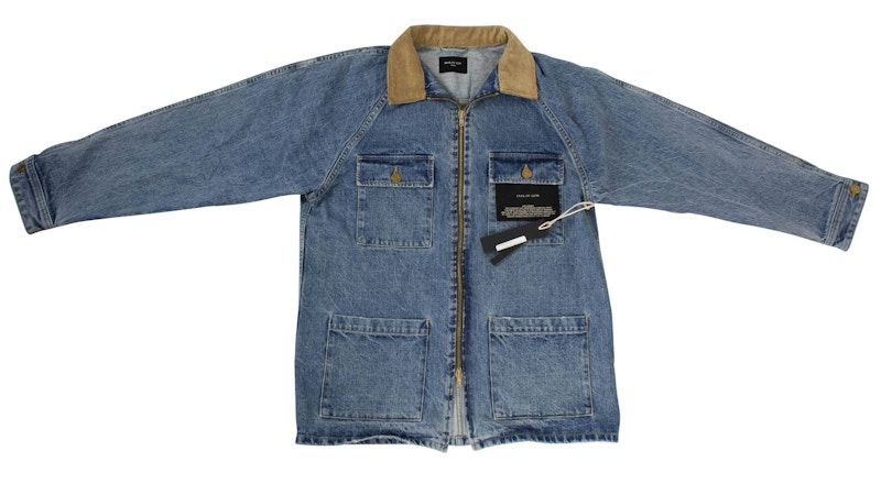 Fear of God Vintage Light Indigo Selvedge Denim Long Trucker Jacket Indigo