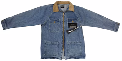 Fear of God Vintage Light Indigo Selvedge Denim Long Trucker Jacket Indigo Fear of God Vintage Light Indigo Selvedge Denim Long Trucker Jacket Indigo