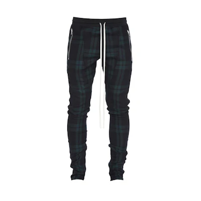 FOG Wool Plaid Trouser Track Pants Green Plaid