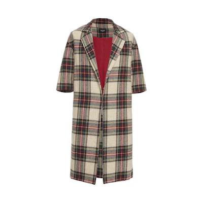 FOG Wool Tartan Overcoat Khaki