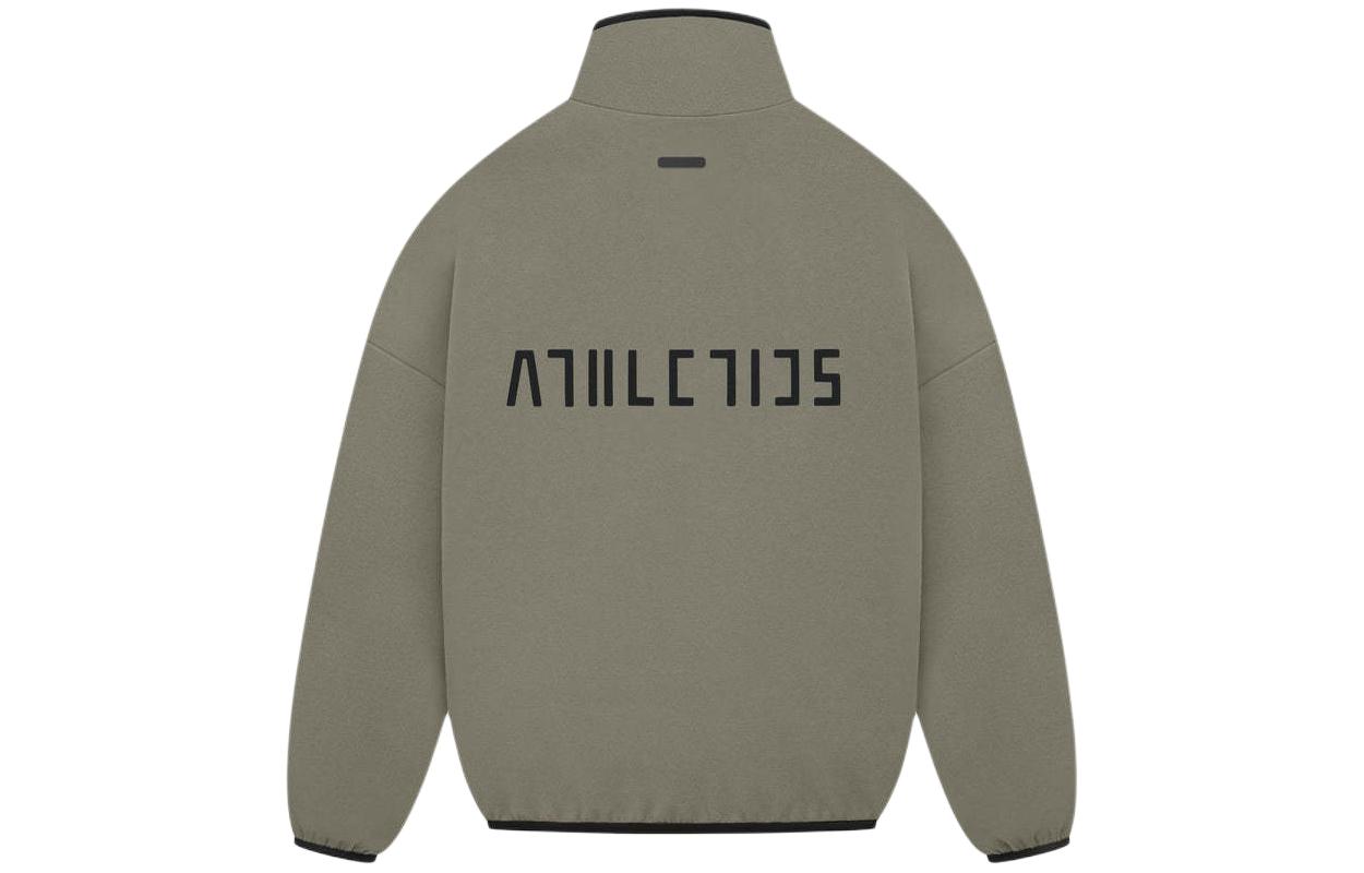 FOG adidas SS24 Suede Fleece 1/2 Zip Clay Unisex Logo Sweatshirt IS8776