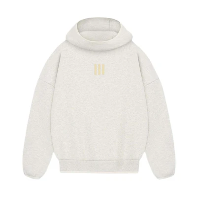 FOG adidas SS24 Suede Logo Hoodie Unisex Grey White IS5308