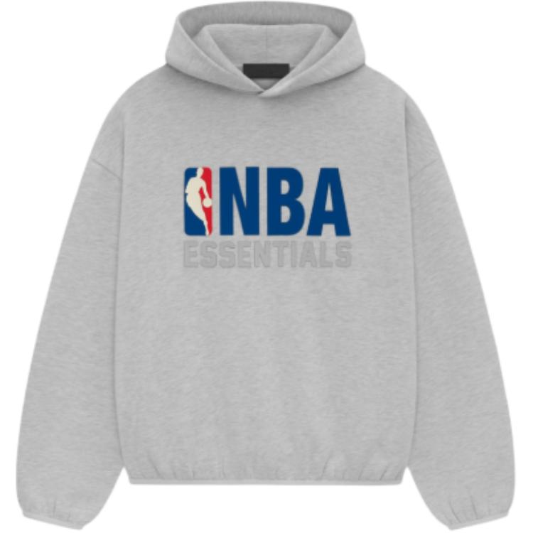 FOG NBA Hoodie Pullover Mist Grey Unisex Letter Logo Print 192AL246400F