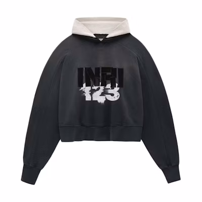 FOG RRR123 INRI Hoodie Vintage Black Unisex Pullover Sweatshirt SS24 FGIN-HD05-010