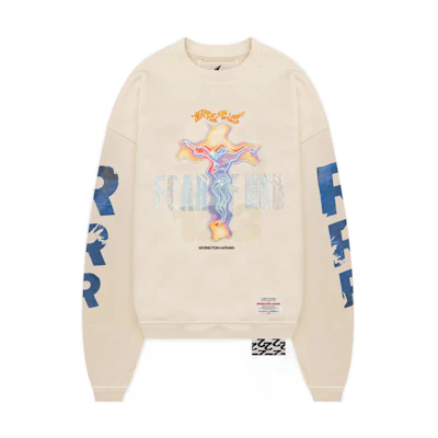 FOG RRR 123 Crewneck FW22 Geometric Print Pullover Sweatshirt Cream Unisex 30911949D2C2-900