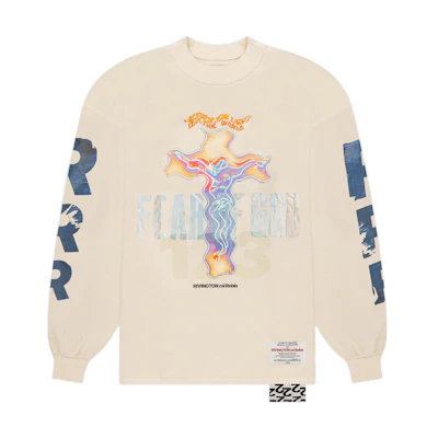 FOG RRR 123 Crewneck FW22 Geometric Print Pullover Sweatshirt Off-White FG50-072FLC-025