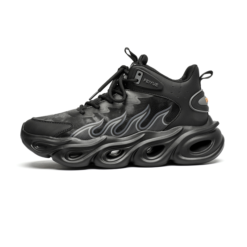 Feiyue Black Low-Top Dad Shoes - Comfortable, Height Boost, Shock Absorption FXY-A382C Black
