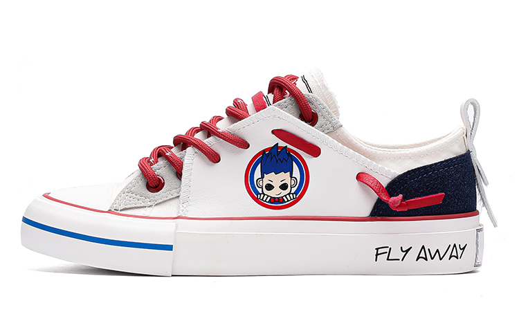 Feiyue Classic Low-Top Canvas Shoes White Red Casual Sneakers. FXY-387MJ02 White/Blue