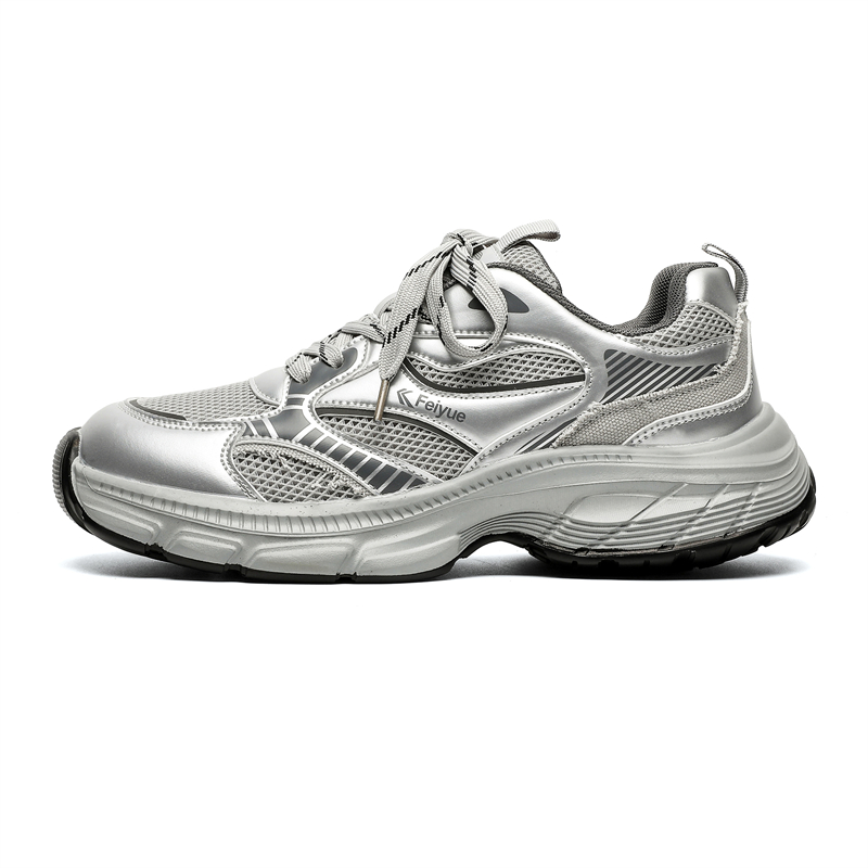 Feiyue Gray Low-Top Dad Shoes - Casual, Non-Slip, Durable Sneakers FXY-A400CGREY