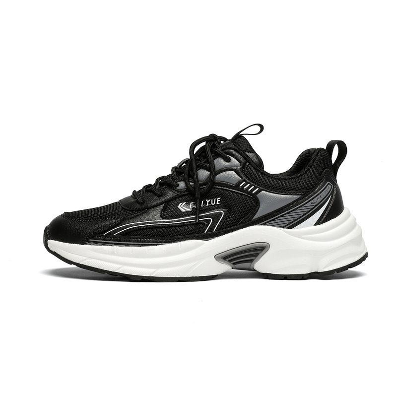 Feiyue Low-Top Breathable Running Shoes Black Gray for Men. FXY-A375C Black/Gray