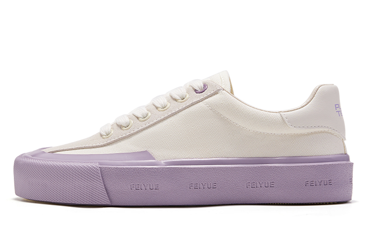 Feiyue Low-Top Canvas Shoes Beige and Purple Casual Non-Slip Durable FXY-923TC03 Light Gray Purple