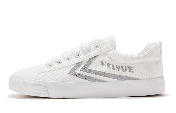 Feiyue Low-Top Canvas Shoes White Grey Lightweight Non-Slip Casual FXY-361G White Gray