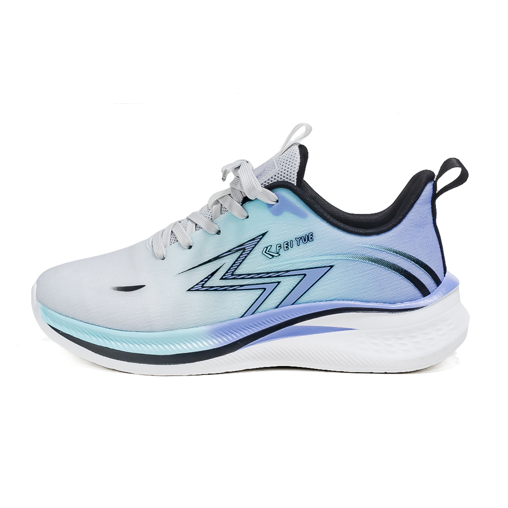 Feiyue Low-Top Casual Lightweight Running Shoes Grey Purple Blue FXY-A357C Gray/Purple/Blue