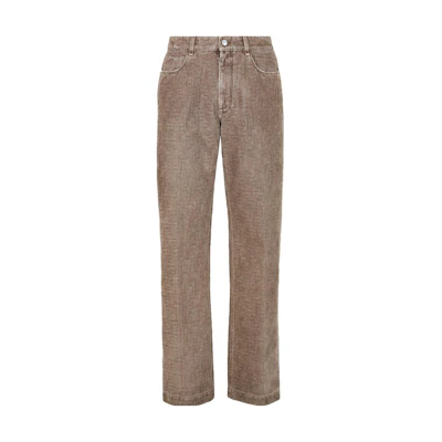 FENDI Beige Mid-Rise Straight-Leg Denim Jeans FLP302APSWF0U3V