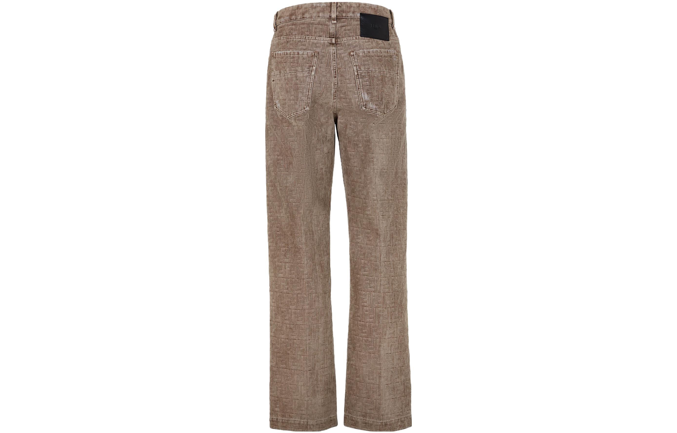 Lookbook FENDI 米色中腰直筒牛仔裤 FLP302APSWF0U3V