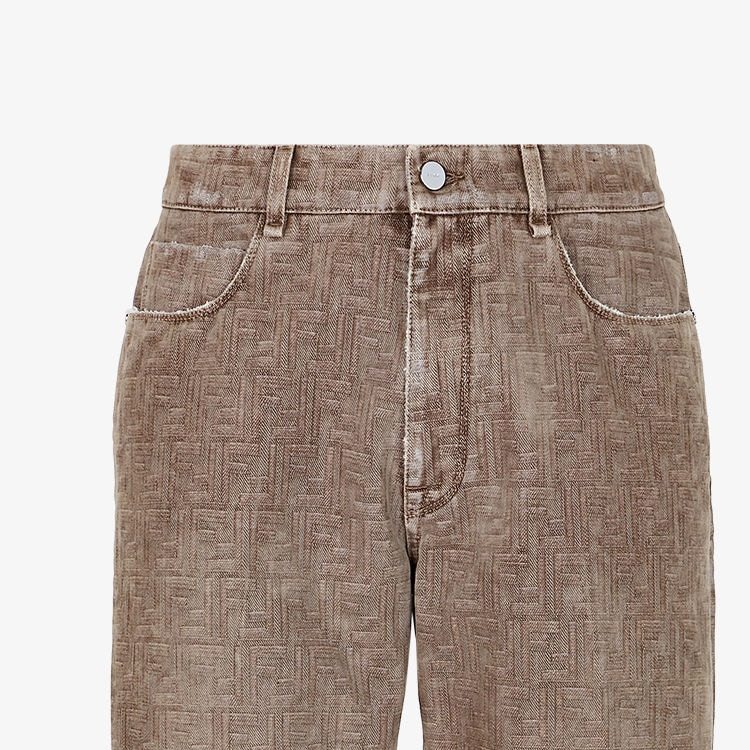 Sizing FENDI 米色中腰直筒牛仔裤 FLP302APSWF0U3V