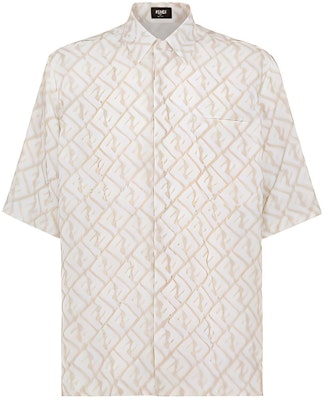 FENDI Beige Monogram Print Button-Up Short-Sleeve Shirt SS23 Collection FS0795AN0KF18DO Buy FENDI Beige Monogram Print Button-Up Short-Sleeve Shirt SS23 Collection FS0795AN0KF18DO