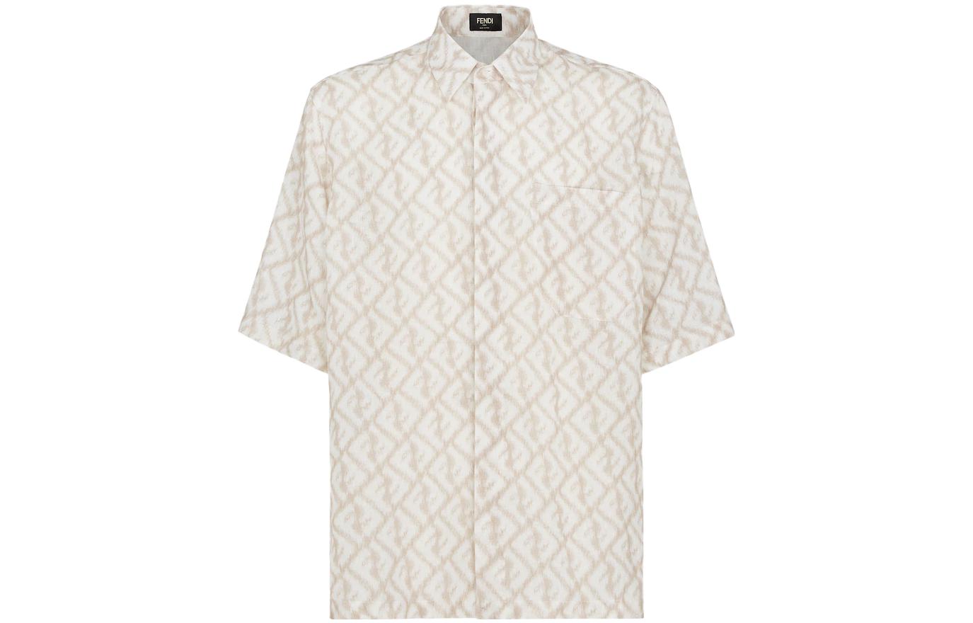 Order FENDI 米色满印徽标短袖衬衫 SS23系列 FS0795AN0KF18DO
