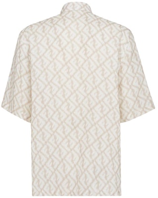 FENDI Beige Monogram Print Button-Up Short-Sleeve Shirt SS23 Collection FS0795AN0KF18DO Lookbook FENDI Beige Monogram Print Button-Up Short-Sleeve Shirt SS23 Collection FS0795AN0KF18DO