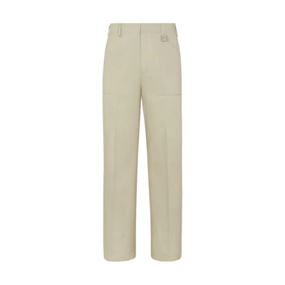 FENDI Beige Straight Cargo Pants with Zipper and Side Pockets. FB0976AR8WF1NIL
